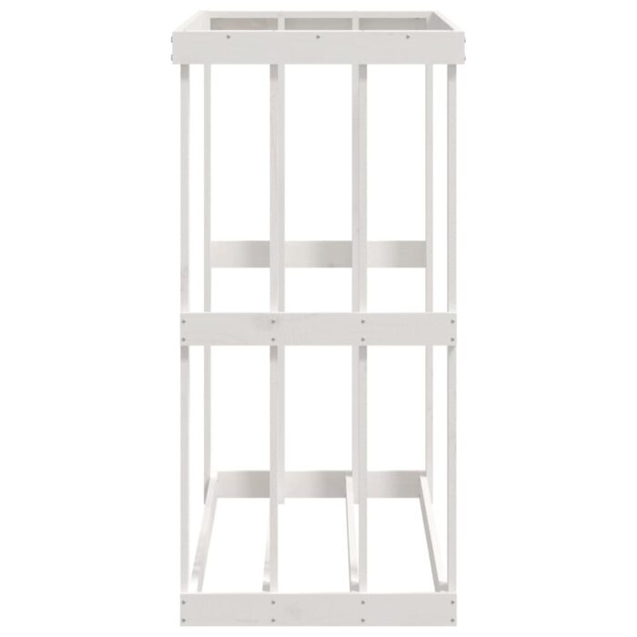 Porte-bûches d’extérieur Blanc 108x52x106 cm Bois massif de pin – Image 5