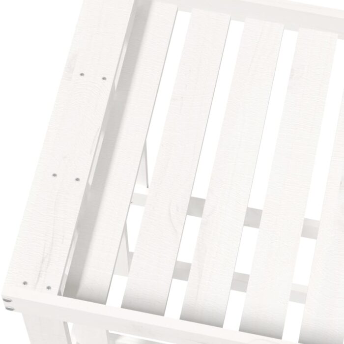 Porte-bûches d’extérieur Blanc 108x52x74 cm Bois massif de pin – Image 5