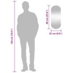 Miroir mural 25x60 cm Verre Ovale – Image 5