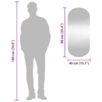 Miroir mural 40x90 cm Verre Ovale – Image 5