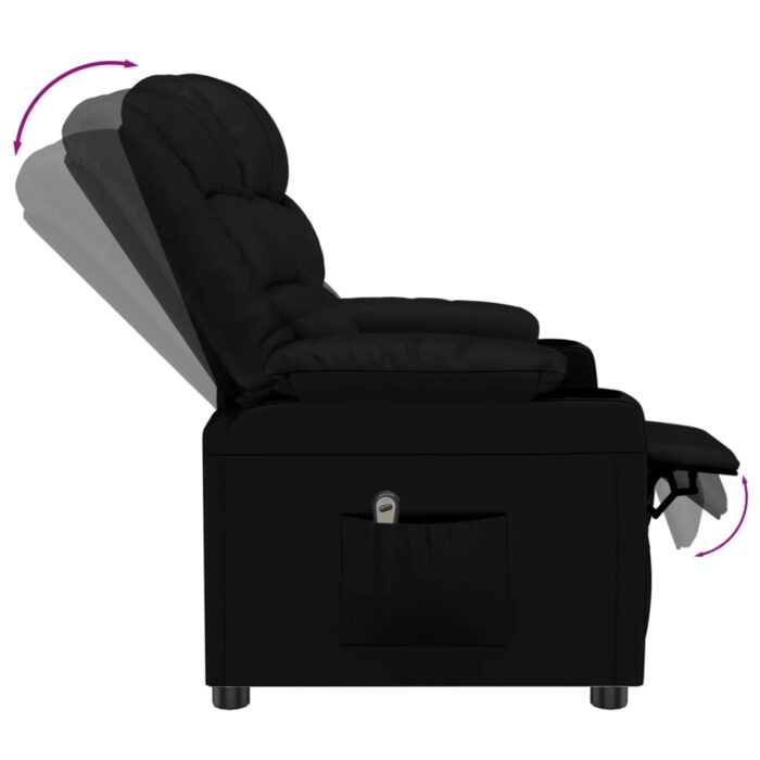 Fauteuil inclinable électrique Noir Similicuir – Image 6