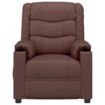 Fauteuil inclinable électrique Marron Similicuir – Image 2