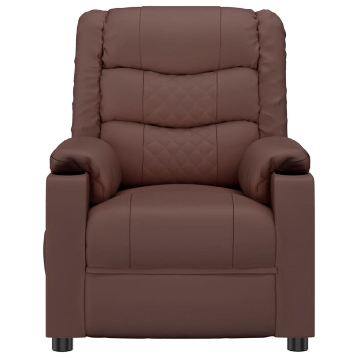 Fauteuil inclinable électrique Marron Similicuir – Image 2