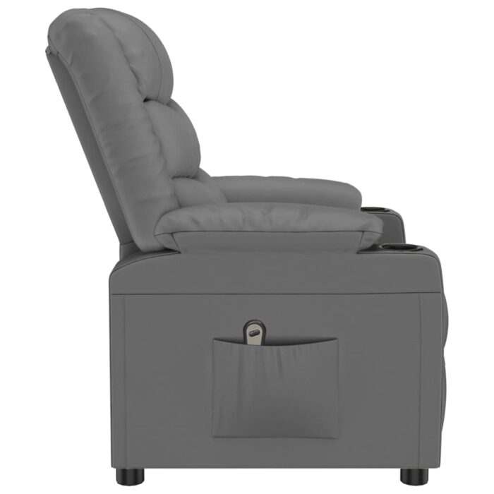 Fauteuil inclinable électrique Gris Similicuir – Image 3
