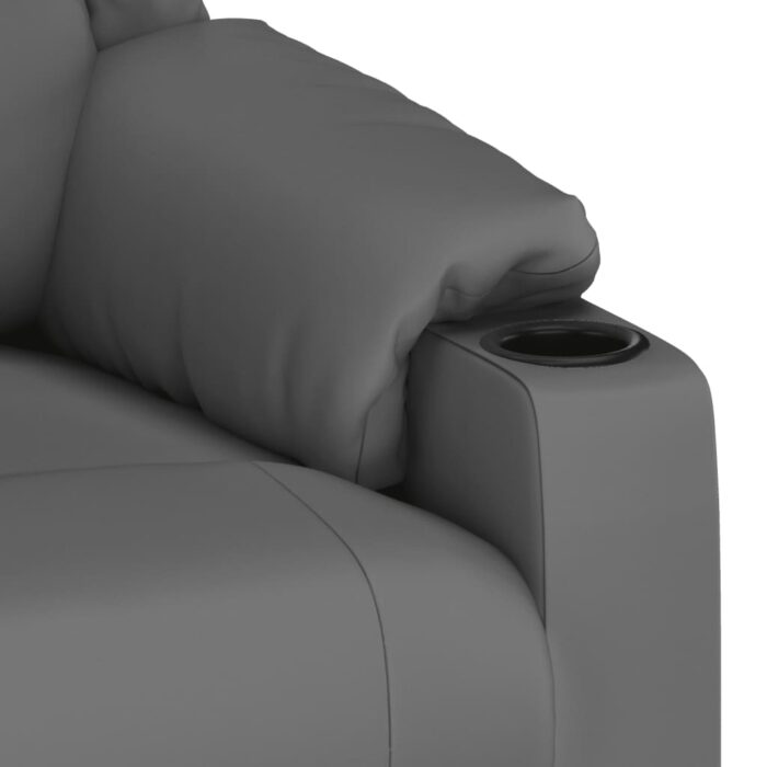 Fauteuil inclinable électrique Gris Similicuir – Image 6
