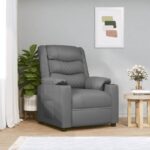 Fauteuil inclinable électrique Gris Similicuir