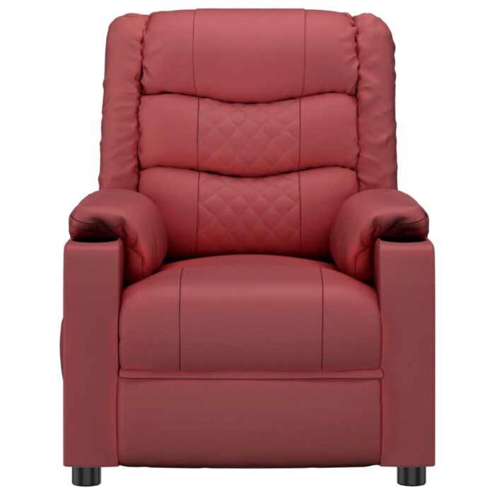 Fauteuil inclinable électrique Rouge bordeaux Similicuir – Image 2
