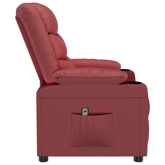 Fauteuil inclinable électrique Rouge bordeaux Similicuir – Image 3