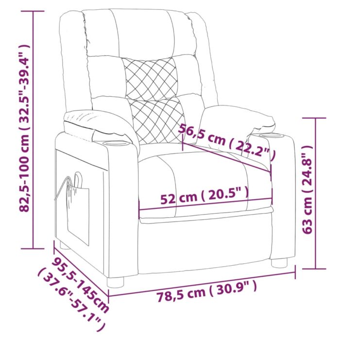Fauteuil de massage électrique Crème Similicuir – Image 12
