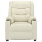 Fauteuil de massage électrique Crème Similicuir – Image 2