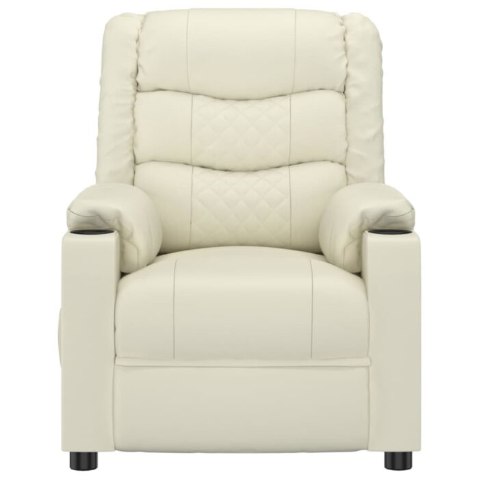 Fauteuil de massage électrique Crème Similicuir – Image 2