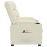 Fauteuil de massage électrique Crème Similicuir – Image 3