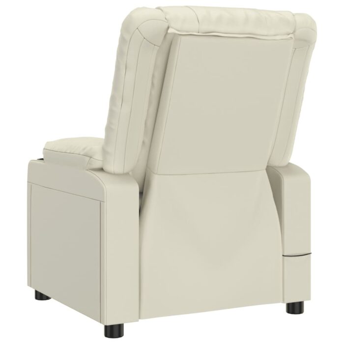 Fauteuil de massage électrique Crème Similicuir – Image 4