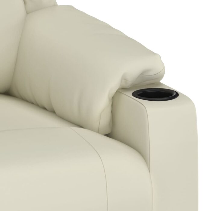 Fauteuil de massage électrique Crème Similicuir – Image 7