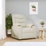 Fauteuil de massage électrique Crème Similicuir