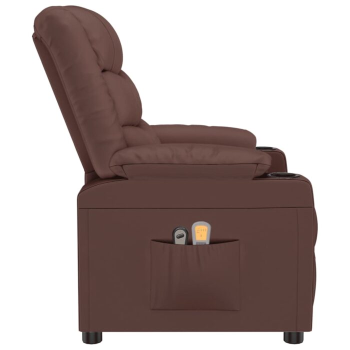 Fauteuil de massage électrique Marron Similicuir – Image 3