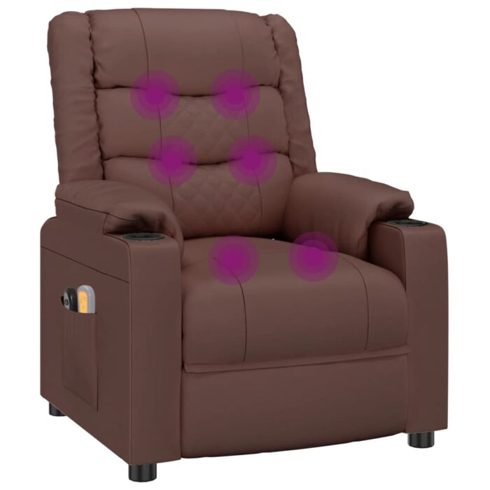 Fauteuil de massage électrique Marron Similicuir – Image 6