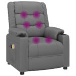 Fauteuil de massage électrique Gris Similicuir – Image 6