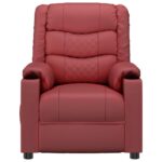 Fauteuil de massage électrique Rouge bordeaux Similicuir – Image 2