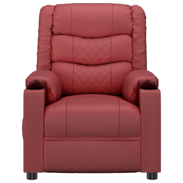 Fauteuil de massage électrique Rouge bordeaux Similicuir – Image 2