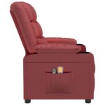 Fauteuil de massage électrique Rouge bordeaux Similicuir – Image 3
