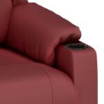 Fauteuil de massage électrique Rouge bordeaux Similicuir – Image 7