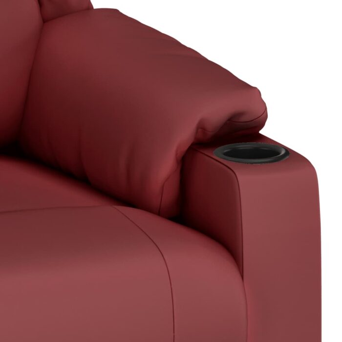 Fauteuil de massage électrique Rouge bordeaux Similicuir – Image 7