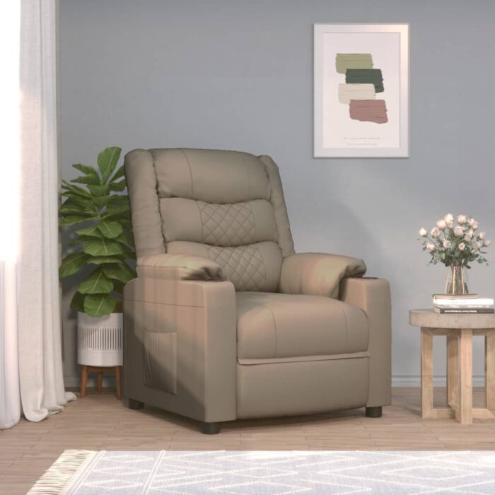 Fauteuil de massage électrique Cappuccino Similicuir – Image 1