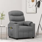Fauteuil électrique de massage Gris clair Tissu