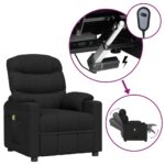 Fauteuil électrique de massage Noir Tissu