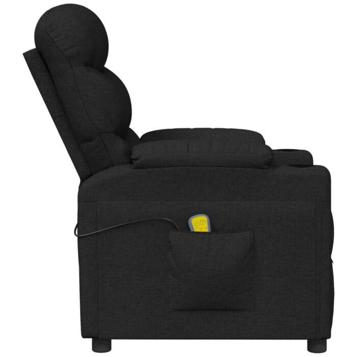 Fauteuil électrique de massage Noir Tissu – Image 3