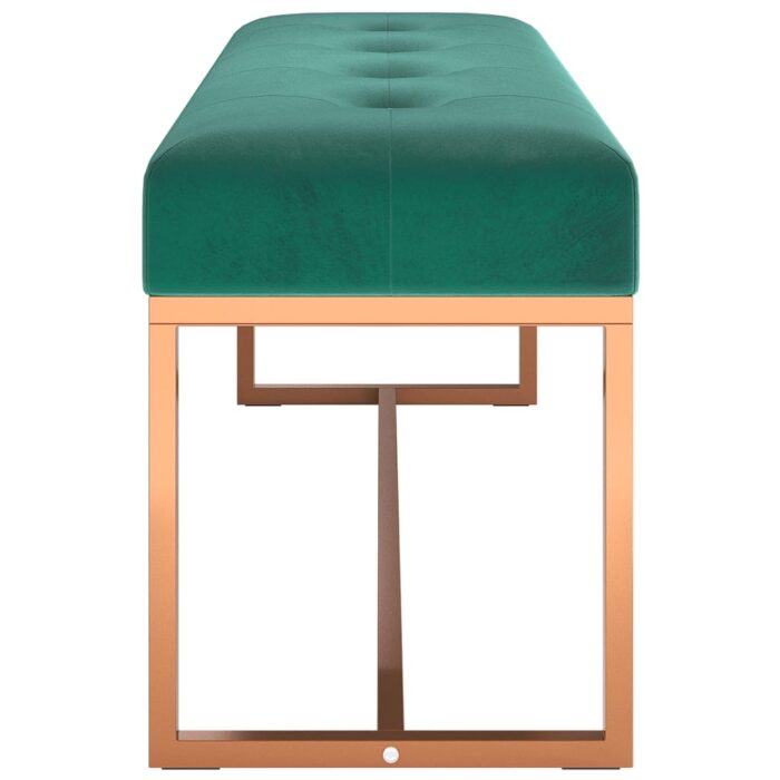 Banc Vert foncé 110x36x45 cm Velours – Image 2