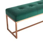 Banc Vert foncé 110x36x45 cm Velours – Image 3