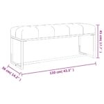 Banc Vert foncé 110x36x45 cm Velours – Image 4