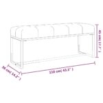 Banc Gris 110x36x45 cm Velours – Image 4
