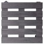Chariots à plantes 4 pcs Gris 30x30x7,5 cm WPC – Image 2