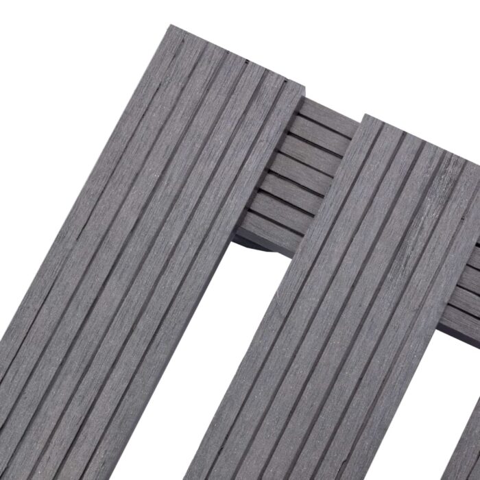 Chariots à plantes 4 pcs Gris 30x30x7,5 cm WPC – Image 3