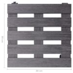 Chariots à plantes 4 pcs Gris 30x30x7,5 cm WPC – Image 5