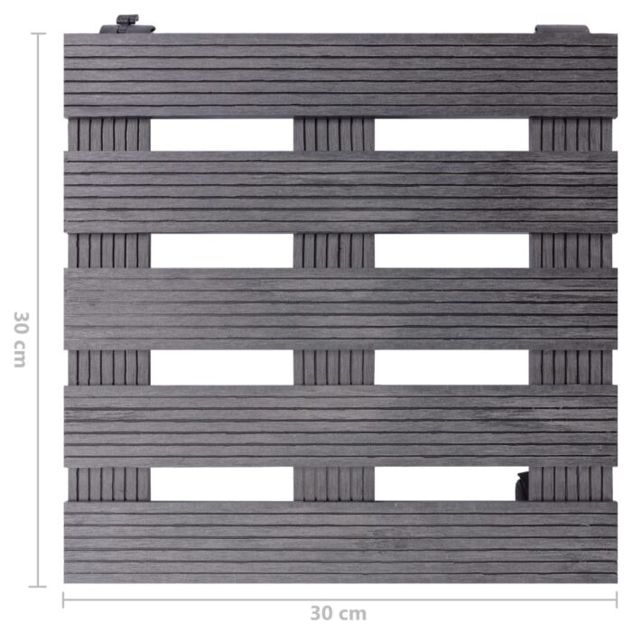 Chariots à plantes 4 pcs Gris 30x30x7,5 cm WPC – Image 5