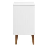 Table de chevet MOLDE Blanc 40x35x65 cm Bois de pin massif – Image 4