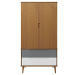 Garde-robe MOLDE Marron 90x55x175 cm Bois massif de pin – Image 2