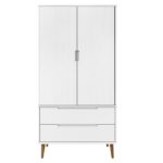 Garde-robe MOLDE Blanc 90x55x175 cm Bois massif de pin – Image 2