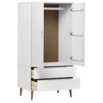 Garde-robe MOLDE Blanc 90x55x175 cm Bois massif de pin – Image 3