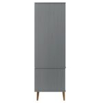 Garde-robe MOLDE Gris 90x55x175 cm Bois massif de pin – Image 4