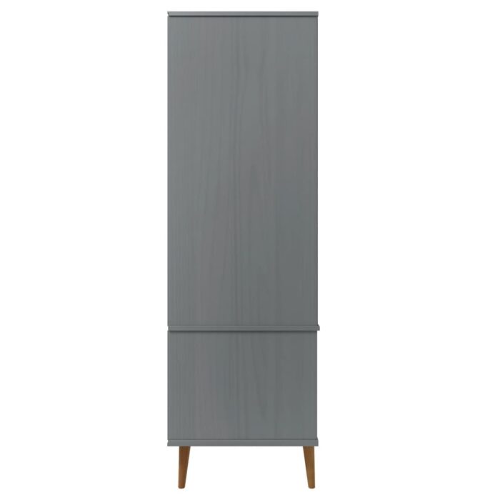 Garde-robe MOLDE Gris 90x55x175 cm Bois massif de pin – Image 4