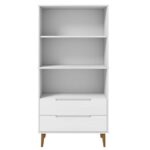 Bibliothèque MOLDE Blanc 85x35x170,5 cm Bois massif de pin – Image 2
