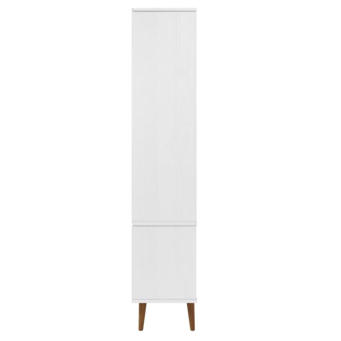 Armoire à vitrine MOLDE Blanc 90x35x175 cm Bois de pin massif – Image 4