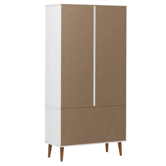 Armoire à vitrine MOLDE Blanc 90x35x175 cm Bois de pin massif – Image 5