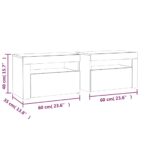 Tables de chevet 2 pcs avec LED sonoma gris 60x35x40 cm – Image 12