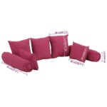 Ensemble d'oreillers décoratifs lot de 7 Rose Tissu – Image 5